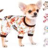 71oBdSASN4L._AC_SL1500 Pet Clothes Puppy Clothes for Small Dogs Boy Girl - Soft Stretch Dog Pajamas Dog Jumpsuit Cute Avocado Pattern Dog Pjs Shirts Dog Outfits Onesies for Chihuahua Yorkshire Teacup Dogs Cat Clothing