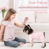 Dog Surgery Recovery Suit Pet Surgical Onesie Long Sleeve After Surgery Wear Pet E-Collar Alternative for Female Male Dog with LegPink Swan/Small