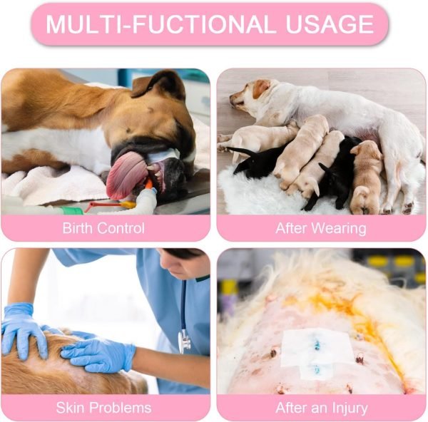 Dog Surgery Recovery Suit Pet Surgical Onesie Long Sleeve After Surgery Wear Pet E-Collar Alternative for Female Male Dog with LegPink Swan/Small