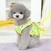 Dog Dresses for Small Dogs Girl Puppy Dresses with Leash Bow Harness Dress for Small Medium Dogs Summer Pet Floral Dresses with D-Ring Female(Yellow S)