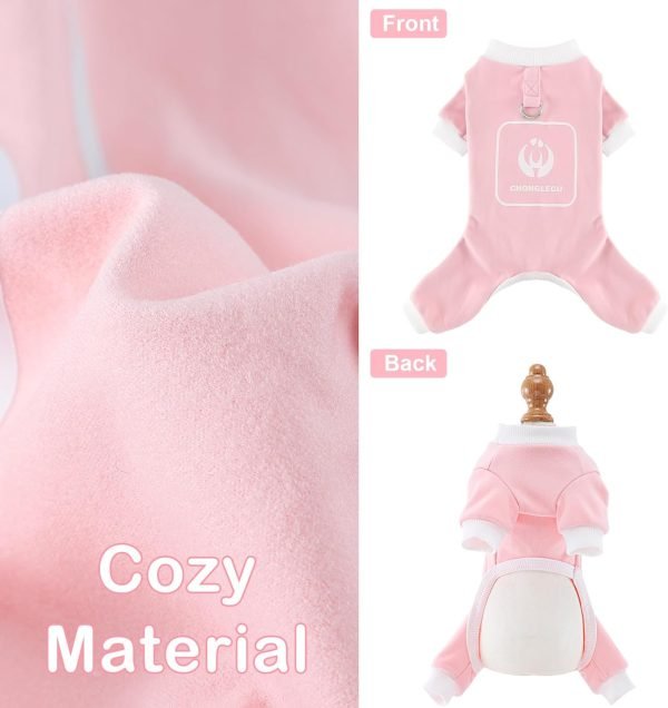 Dog Pajamas Dog Pjs with D-Ring Summer Puppy Clothes for Small Dogs Girl Boy Spring Summer Pet Onesie Jumpsuit Cute Cat Outfit Apparel for Chihuahuh Yorkie(Pink,X-Small)