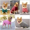 Dog Pajamas Cotton Striped Pup Jumpsuit, Breathable 4 Legs Basic Pjs Shirts for Puppy and Cat, Super Soft Stretchable Dog Jammies for Boys and Girls (Small, Pink+Green)
