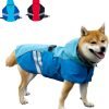71xUHQ-PIsL._AC_SL1500 Waterproof Dog Raincoats with Hood for Medium Large Dogs, Poncho with Reflective Strap, Lightweight Jacket with Leash Hole. Red