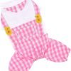 Dog Outfits for Small Dogs Boy Girls Summer Shirts with Plaid Pants Jumpsuits One Piece Apparel for Cats Puppies Chihuahua Clothes Adorable Overalls for Medium Pets 4 Legs Spring