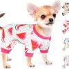 71xyKP2YzOL._AC_SL1500 Pet Clothes Puppy Clothes for Small Dogs Boy Girl - Soft Stretch Dog Pajamas Dog Jumpsuit Cute Avocado Pattern Dog Pjs Shirts Dog Outfits Onesies for Chihuahua Yorkshire Teacup Dogs Cat Clothing