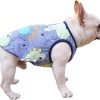Dog Summer Clothes Dog Cooling Shirt for Small Dogs, Breathable Dog Cooling Vest Summer Dog Clothes French Bulldog Clothes for Small Dogs Boy Girl Frenchie Chihuahua, Dinosaur Pattern