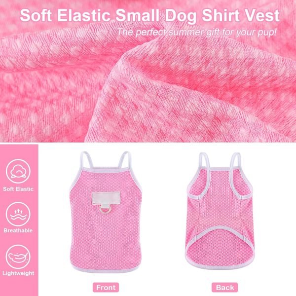 Dog Clothes for Small Dogs Summer Dog Shirt Vest Cute Soft Puppy Clothes Cool Breathable Dog T-Shirt Yorkie Chihuahua Clothes XS~L Pet Clothing Cat Apparel Pink, S
