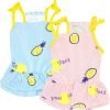 2 Pack Dog Shirt Skirt Striped Printed T Shirts Cotton Vest Pleated Dress Puppy Clothes Summer Shirts Cute Girl Boy Tops Soft Pet Apparel for Small Medium Dogs Cats Outfits Costume(M)