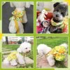 Dog Dresses for Small Dogs Girl Puppy Dresses with Leash Bow Harness Dress for Small Medium Dogs Summer Pet Floral Dresses with D-Ring Female(Yellow S)
