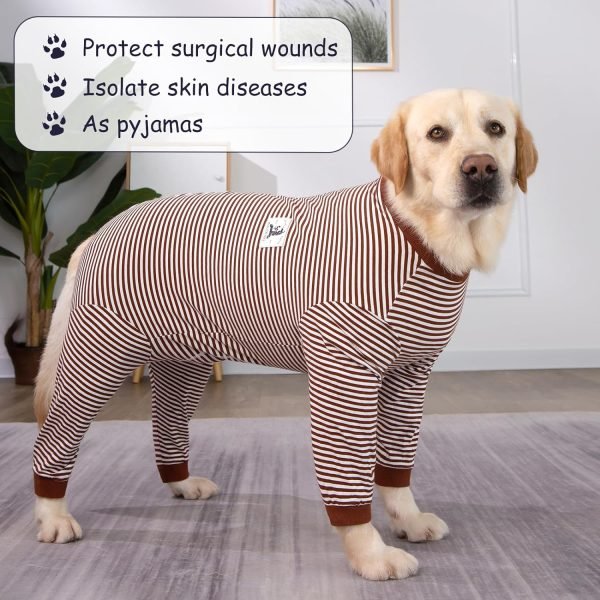 Dog Bodysuit Post Surgery Dog Onesie with Zipper Full Body Dog Pajamas Large Medium Dog Shedding Suit Surgical Suit for Dogs Female/Male Dog Surgery Suit Recovery Suit after Surgery Spay Suit