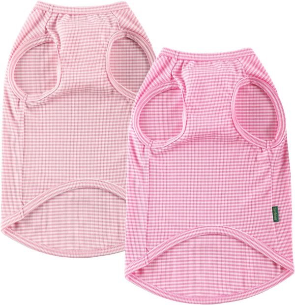 Dog Shirt,Combed Cotton T-Shirts,Soft Cool Boy Girl Tee for Small Dogs Kitty Puppy Chihuahua,Grey Striped S