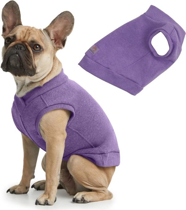 Casual Stretch Comfort Cotton Dog Sweatshirt Sweater Vest for Small Dogs, Medium Dogs, Big Dogs (X-Small, Olive)