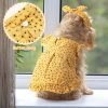 2 Pcs Dog Dress Mermaid Dog Cat Princess Floral Summer Dress with Headband for Dog Cat Birthday Party Holiday Dress, Red and Yellow (S)
