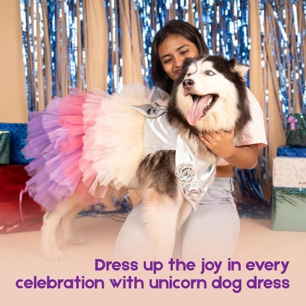 Dog Dress with Lovely Bow Puppy Dress Pet Apparel Dog Clothes for Small and Large Dogs and Cats XL Multi Colored