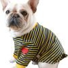 81XA17UIR9L._AC_SL1500 Striped Dog TShirts for Small Medium Dogs Boy Girl, Spring Summer Dog T Shirt Sweatshirt for French Bulldogs Pugs Chihuahua, Embroidered Hearts On Sleeves(L)