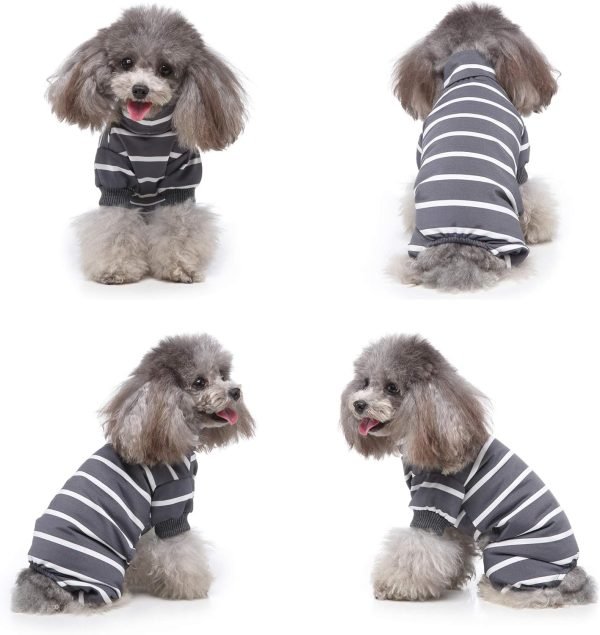 Dog Costumes Four-legged Clothes Turtleneck Color Stripes Shirt Soft Puppy Pajamas Spring Summer Pet Blouse
