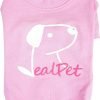 Dog T-Shirt Cotton Puppy Print Logo Soft Breathable Stretchy Simple Pet Apparel for Four Seasons Real Pastel Round Tee Shirt(Aqua, S)