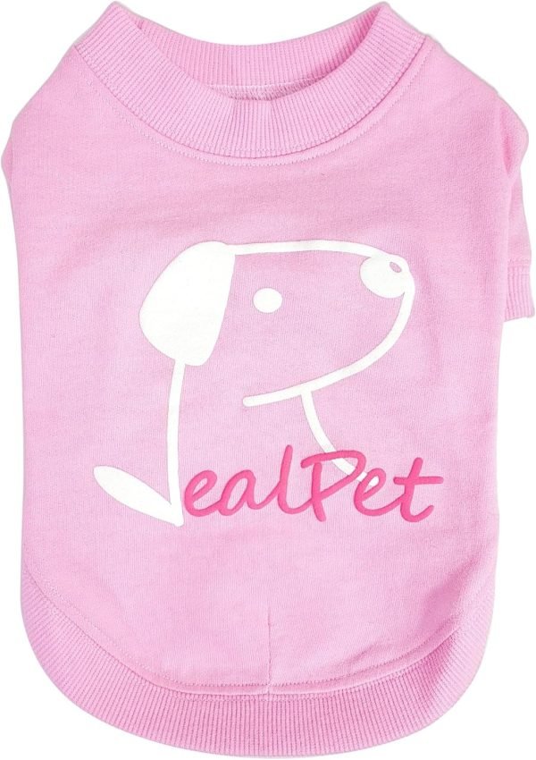 Dog T-Shirt Cotton Puppy Print Logo Soft Breathable Stretchy Simple Pet Apparel for Four Seasons Real Pastel Round Tee Shirt(Aqua, S)