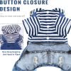 Small Dog Hoodie Clothes Cute Stripe Shirts Denim Jumpsuit One-Piece Outfit for Small Medium Dogs Cats Boy Girl Chihuahua Blue Jeans Overalls Puppy Costume (Blue,M)
