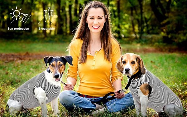 Dog Shirt,Combed Cotton T-Shirts,Soft Cool Boy Girl Tee for Small Dogs Kitty Puppy Chihuahua,Grey Striped S