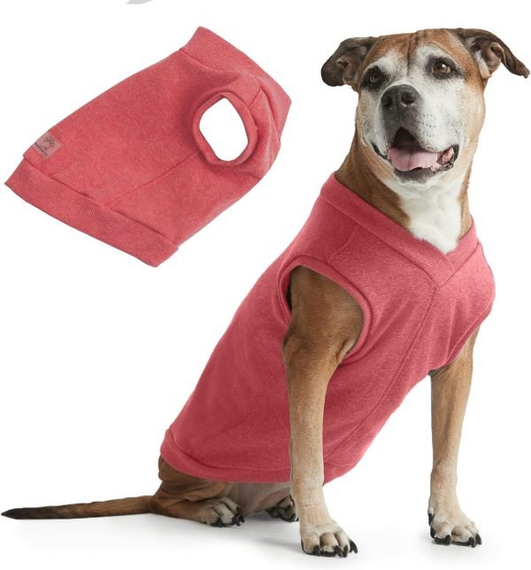 Casual Stretch Comfort Cotton Dog Sweatshirt Sweater Vest for Small Dogs, Medium Dogs, Big Dogs (X-Small, Olive)