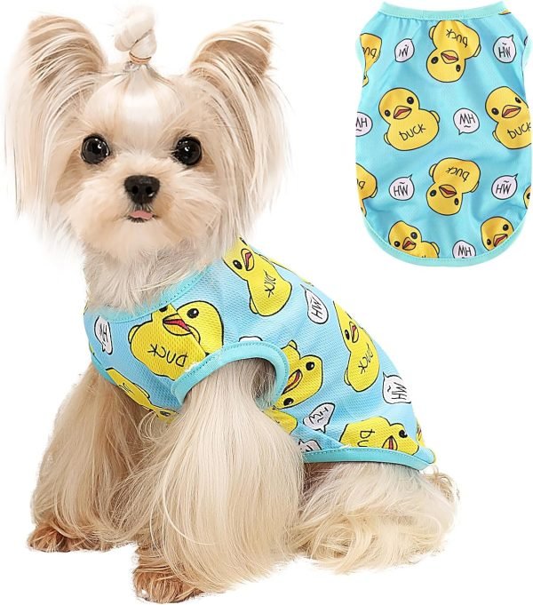 Dog Shirts for Small Dogs Girl Boy Dog Clothes Vest Cute Small Dog Shirt Soft Elastic Puppy Clothes Shirt Vest Pet T-Shirt Breathable Puppy Cat Clothes Tiny Dog Outfit Apparel