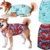 Dog Summer Cooling Shirts,Sun Protection Quick Dry Mesh Breathable Large UV Protection Tee-Shirt,Red+Blue L