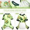 81uIQIbjPhL._AC_SL1500 Pet Clothes Puppy Clothes for Small Dogs Boy Girl - Soft Stretch Dog Pajamas Dog Jumpsuit Cute Avocado Pattern Dog Pjs Shirts Dog Outfits Onesies for Chihuahua Yorkshire Teacup Dogs Cat Clothing