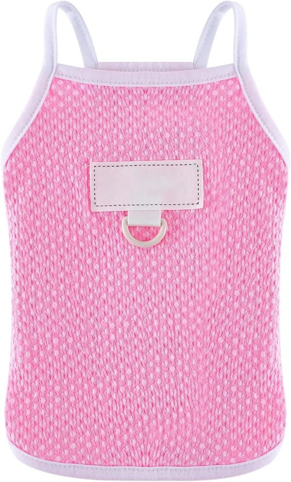 Dog Clothes for Small Dogs Summer Dog Shirt Vest Cute Soft Puppy Clothes Cool Breathable Dog T-Shirt Yorkie Chihuahua Clothes XS~L Pet Clothing Cat Apparel Pink, S