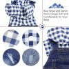 Pet Clothes Denim Dog Jeans Striped or Grid Jumpsuit Overall Hoodie Coat for Small Medium Puppy Cat Blue Plaid