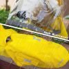 Dog Waterproof Raincoat with Poncho Hoodie, High Reflective Adjustable Yellow Pet Rain Jacket with Leash Hole for Small Medium and Large Dogs (Yellow, XXXX-Large)