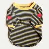 91NxWhHsyaL._AC_SL1500 Striped Dog TShirts for Small Medium Dogs Boy Girl, Spring Summer Dog T Shirt Sweatshirt for French Bulldogs Pugs Chihuahua, Embroidered Hearts On Sleeves(L)