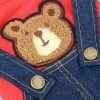 SELMAI Dog Outfits for Small Dogs Boy Girl Spring Shirts Denim Bib Pants 2 Pockets Jumpsuits One Piece Apparel for Cats Puppies Chihuahua Clothes Adorable Overall for Medium Pet 4 legs Autumn Red XS