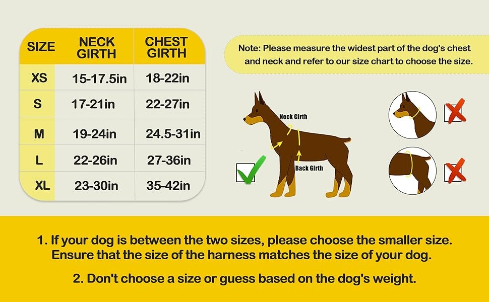 dog vest size