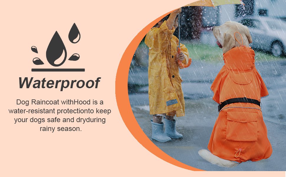 MDD22108 Dog Raincoat Orage 01